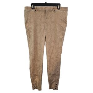 Calvin Klein Size 14 Brown Tan Skinny Pants Snake Print